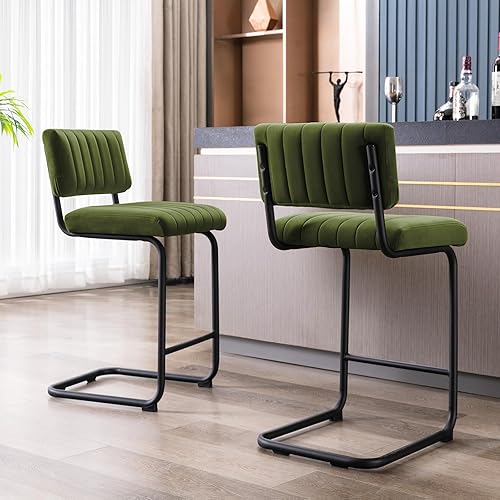 Flouki olive green 24 inch cantilever stools