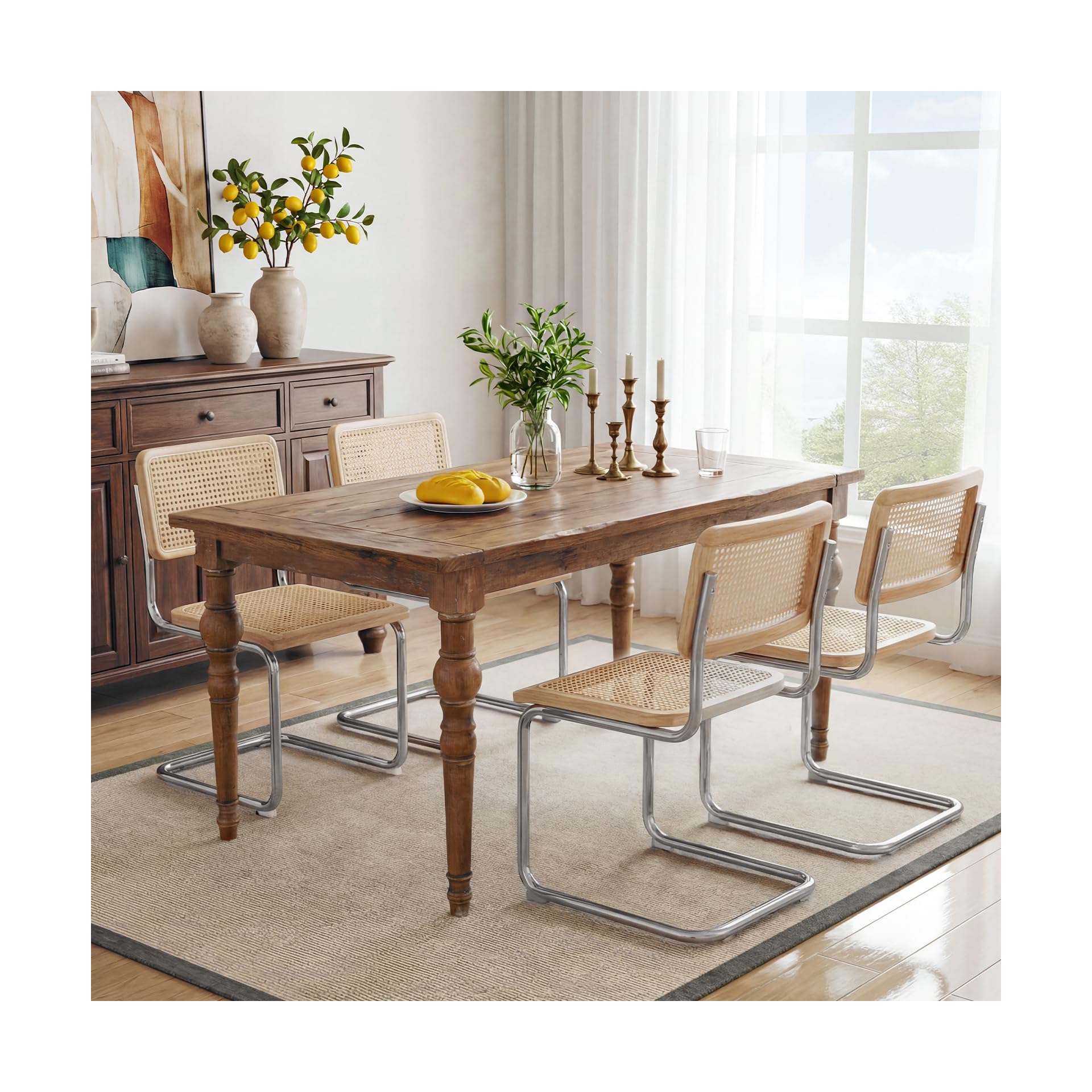 Flouki dining chairs in a bright dining room